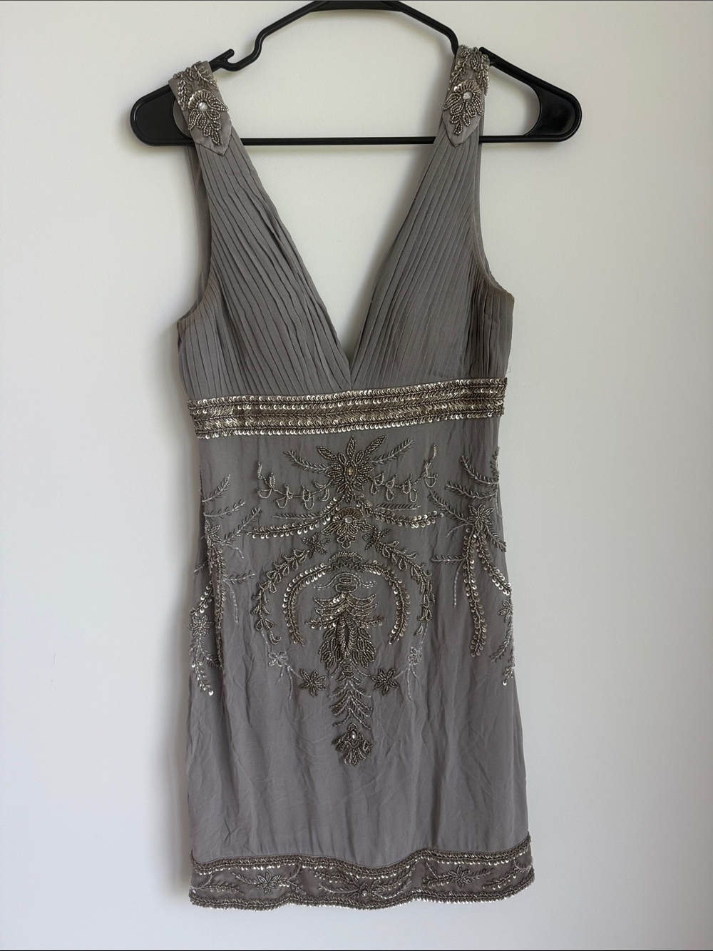 Sue Wong silk mini beaded dress